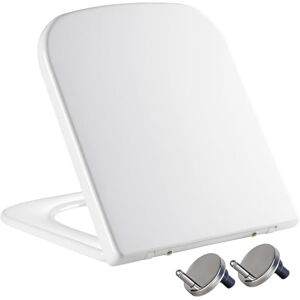 MASS DYNAMIC Square Toilet Seat- with Soft Close & Quick Release for Easy Cleaning, Universal Toilet Seat for Square Shaped Toilet Pans, Top Fixing Easy Installation (40.0cm L x 36cm W), White MASS DYNAMIC Square Toilet Seat- with Soft Close & Quick Release for Easy Cleaning, Universal Toilet Seat for Square Shaped Toilet Pans, Top Fixing Easy Installation (40.0cm L x 36cm W), White