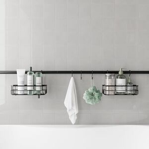 Zenna Home Bathroom Organizer Shower Caddy, Adjustable Horizontal Tension Pole Between Wall Shower Storage System with 2 Baskets and 3 Hooks, 26 to 76 Inch, Matte Black Zenna Home Bathroom Organizer Shower Caddy, Adjustable Horizontal Tension Pole Between Wall Shower Storage System with 2 Baskets and 3 Hooks, 26 to 76 Inch, Matte Black
