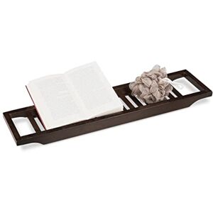 Relaxdays Bamboo Bath Caddy, Bathtub Bridge, Tray for the Tub, HxWxD: 4 x 65 x 15 cm, Brown Relaxdays Bamboo Bath Caddy, Bathtub Bridge, Tray for the Tub, HxWxD: 4 x 65 x 15 cm, Brown