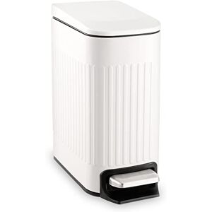 TrashAid Slim Bathroom Trash Can with Lid Soft Close, 6 Liter/1.6 Gallon Stainless Steel Small Garbage Can with Removable Inner Bucket, Step Pedal, Slim Wastebasket for Toilet, Office, Bedroom, White TrashAid Slim Bathroom Trash Can with Lid Soft Close, 6 Liter/1.6 Gallon Stainless Steel Small Garbage Can with Removable Inner Bucket, Step Pedal, Slim Wastebasket for Toilet, Office, Bedroom, White