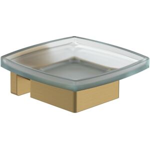 Villeroy & Boch Elements Striking soap dish, soap storage for wall installation, soap holder made from satin-finished glass with brass holder, square, Brushed Gold Villeroy & Boch Elements Striking soap dish, soap storage for wall installation, soap holder made from satin-finished glass with brass holder, square, Brushed Gold
