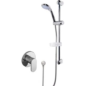 nuie SBR05MV1 Bundle Modern Bathroom Concealed Manual Binsey Shower Valve with Curved Slide Rail Kit and Round Outlet Elbow, Chrome nuie SBR05MV1 Bundle Modern Bathroom Concealed Manual Binsey Shower Valve with Curved Slide Rail Kit and Round Outlet Elbow, Chrome