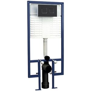 nuie XTY409S Accessories Modern Bathroom Dual Concealed Cistern and Frame with Square Flush Plate, 520 x 1136 x 204mm, Matt Black nuie XTY409S Accessories Modern Bathroom Dual Concealed Cistern and Frame with Square Flush Plate, 520 x 1136 x 204mm, Matt Black