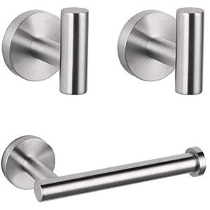 GERZWY Modern 3-Piece Bathroom Hardware Set Toilet Paper Holder and 2X Towel Hook Wall Mounted Brushed SUS 304 Stainless Steel GERZWY Modern 3-Piece Bathroom Hardware Set Toilet Paper Holder and 2X Towel Hook Wall Mounted Brushed SUS 304 Stainless Steel
