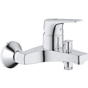 Grohe Start Flow – Exposed Wall Mounted 1 Metal Lever Bath Mixer Tap (Automatic Bath/Shower Diverter, 46 mm Ceramic Cartridge, Integrated Non-Return Valve, Metal Wall escutcheons), Chrome, 23772000 Grohe Start Flow – Exposed Wall Mounted 1 Metal Lever Bath Mixer Tap (Automatic Bath/Shower Diverter, 46 mm Ceramic Cartridge, Integrated Non-Return Valve, Metal Wall escutcheons), Chrome, 23772000