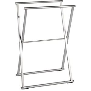 WENKO Towel-/Clothes Stand Lava Collapsible, Stainless-Steel, Stainless Steel, 53.5 x 30 x 80.5 cm WENKO Towel-/Clothes Stand Lava Collapsible, Stainless-Steel, Stainless Steel, 53.5 x 30 x 80.5 cm