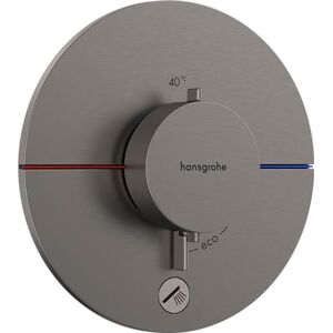 Hansgrohe ShowerSelect Comfort S - thermostat conceiled, bathroom tap with safety stop at 40 °C, thermostat round for showers and bath tubs, shower mixer for 1 function, brushed black chrome, 15562340