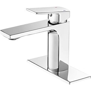 VOTON Chrome Bathroom Faucet Single Hole Modern Vanity Sink Faucet Single Handle Deck Mount Lavatory Faucet (Chrome) VOTON Chrome Bathroom Faucet Single Hole Modern Vanity Sink Faucet Single Handle Deck Mount Lavatory Faucet (Chrome)