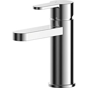 nuie ARV305EC Arvan Modern Bathroom Eco Water and Energy Saving Round Mono Basin Mixer Tap with Lever Handle and Push Button Waste, 160mm, Chrome nuie ARV305EC Arvan Modern Bathroom Eco Water and Energy Saving Round Mono Basin Mixer Tap with Lever Handle and Push Button Waste, 160mm, Chrome