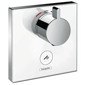 Hansgrohe ShowerSelect Glass Thermostatic highflow Mixer for Multiple outlets, White/Chrome 15735400 Hansgrohe ShowerSelect Glass Thermostatic highflow Mixer for Multiple outlets, White/Chrome 15735400