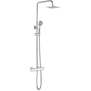 Ibergrif Shower System, Square Mixer Tap Set, Chrome, Silver Ibergrif Shower System, Square Mixer Tap Set, Chrome, Silver
