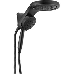 DELTA Faucet HydroRain 2-in-1 Matte Black Rain Shower Head with 5-Spray In2ition Dual Shower Head with Handheld Spray, H2Okinetic Matte Black Shower Head with Hose, Matte Black 58680-BL25 DELTA Faucet HydroRain 2-in-1 Matte Black Rain Shower Head with 5-Spray In2ition Dual Shower Head with Handheld Spray, H2Okinetic Matte Black Shower Head with Hose, Matte Black 58680-BL25