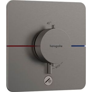 Hansgrohe ShowerSelect Comfort Q - thermostat conceiled, bathroom tap with safety stop at 40 °C, thermostat for showers and bath tubs, shower mixer for 1 function, brushed black chrome, 15589340