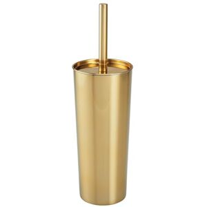 mDesign Slim Metal Toilet Brush Holder — Modern Toilet Brush Set for The Bathroom — Practical Freestanding Toilet Brush and Holder with Rust-Resistant Finish — Gold mDesign Slim Metal Toilet Brush Holder — Modern Toilet Brush Set for The Bathroom — Practical Freestanding Toilet Brush and Holder with Rust-Resistant Finish — Gold