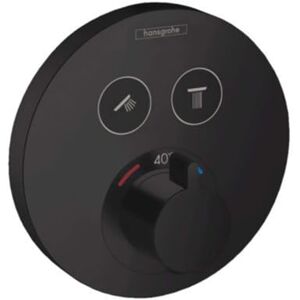 Hansgrohe ShowerSelect S Flush-Mounted Thermostat for 2 Functions Matte Black Hansgrohe ShowerSelect S Flush-Mounted Thermostat for 2 Functions Matte Black