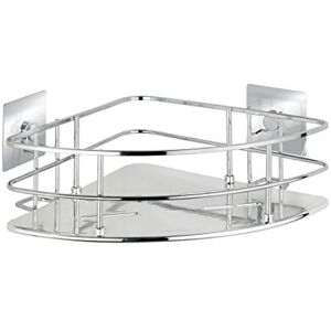 WENKO Turbo-Loc Quadro Stainless Steel Corner Shelf Shower Caddy Fixing No Drilling Required 27.5 x 10 x 19.3 cm Chrome WENKO Turbo-Loc Quadro Stainless Steel Corner Shelf Shower Caddy Fixing No Drilling Required 27.5 x 10 x 19.3 cm Chrome