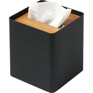 YAMAZAKI Home Rin Reusable Tissue Box Cover Metal Holder Container Case with Natural Wooden Lid Steel YAMAZAKI Home Rin Reusable Tissue Box Cover Metal Holder Container Case with Natural Wooden Lid Steel