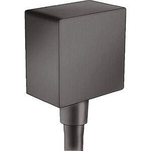 Hansgrohe Fixfit Wall Outlet Square With Non-Return Valve, Brushed Black Chrome, 26455340 Hansgrohe Fixfit Wall Outlet Square With Non-Return Valve, Brushed Black Chrome, 26455340