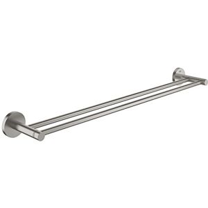 Grohe Essentials Double Towel Rail (600mm) German Engineered, Metal In Stainless Steel-Look and with Concealed Fastening 40802DC1 Grohe Essentials Double Towel Rail (600mm) German Engineered, Metal In Stainless Steel-Look and with Concealed Fastening 40802DC1
