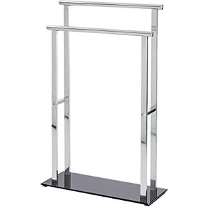 WENKO Lava Silver Stainless Steel Towel Rail, stainless steel, silver/black, 47x6x80 cm WENKO Lava Silver Stainless Steel Towel Rail, stainless steel, silver/black, 47x6x80 cm