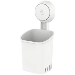 LEVERLOC TAILI Suction Cup Toothbrush Holder Wall Mounted, Power Lock Bathroom Shower Organizer for Electric Toothbrushes, Toothpaste, Shaver, Razor and Makeup Brush, No Drill or Nail Needed White LEVERLOC TAILI Suction Cup Toothbrush Holder Wall Mounted, Power Lock Bathroom Shower Organizer for Electric Toothbrushes, Toothpaste, Shaver, Razor and Makeup Brush, No Drill or Nail Needed White