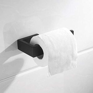 Nolimas Toilet Paper Roll Holder Matte Black SUS304 Stainless Steel Square Bathroom Lavatory Rust Proof Toilet Tissue Holder Wall Mounted Nolimas Toilet Paper Roll Holder Matte Black SUS304 Stainless Steel Square Bathroom Lavatory Rust Proof Toilet Tissue Holder Wall Mounted
