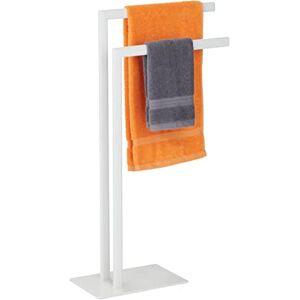 Relaxdays Towel Rack, 2 Bars, HWD: 81 x 48 x 20 cm, for Bathroom or Kitchen, Versatile Free Standing Dryer, Steel, White Relaxdays Towel Rack, 2 Bars, HWD: 81 x 48 x 20 cm, for Bathroom or Kitchen, Versatile Free Standing Dryer, Steel, White