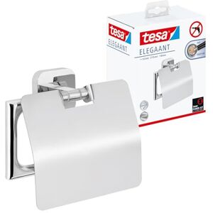 tesa UK tesa ELEGAANT Toilet Roll Holder with Lid Wall-Mounted Toilet Paper Holder with Power.Kit Technology in Stainless-Steel Design Waterproof, incl. Adhesive Solution 135mm x 132mm x 48mm tesa UK tesa ELEGAANT Toilet Roll Holder with Lid Wall-Mounted Toilet Paper Holder with Power.Kit Technology in Stainless-Steel Design Waterproof, incl. Adhesive Solution 135mm x 132mm x 48mm
