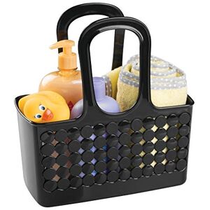 InterDesign iDesign Plastic Divided Shower Caddy Tote, College Essential for Dorm Room, Communal and Shared Bathroom, The Orbz Collection 11.25" x 5.25" x 12", Black, Small InterDesign iDesign Plastic Divided Shower Caddy Tote, College Essential for Dorm Room, Communal and Shared Bathroom, The Orbz Collection 11.25" x 5.25" x 12", Black, Small