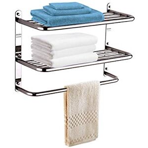 Krisy OAZAAAZ 23 Inch Polished SUS 304 Stainless Steel Bathroom Shelf, 3-Tier Wall Mounted Rack with Towel bar Krisy OAZAAAZ 23 Inch Polished SUS 304 Stainless Steel Bathroom Shelf, 3-Tier Wall Mounted Rack with Towel bar