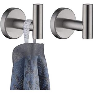 JQK Bathroom Towel Hook, Coat Robe Clothes Bath Wall Hooks for Kitchen Garage, 2 Pack Brushed Finish, A1160-BN-P2 JQK Bathroom Towel Hook, Coat Robe Clothes Bath Wall Hooks for Kitchen Garage, 2 Pack Brushed Finish, A1160-BN-P2