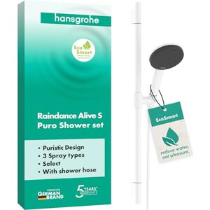 Hansgrohe 24602700 Raindance Alive Select Set 125 3jet EcoSmart with Shower bar Unica S Puro 65 cm, matt White Hansgrohe 24602700 Raindance Alive Select Set 125 3jet EcoSmart with Shower bar Unica S Puro 65 cm, matt White