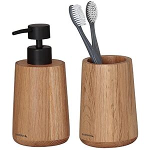 Sealskin Earth Bathroom set Soap dispenser 150 ml Toothbrush tumbler Oak Sealskin Earth Bathroom set Soap dispenser 150 ml Toothbrush tumbler Oak