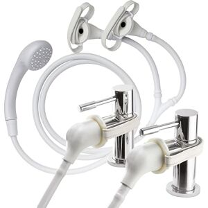Croydex Secura Shower Head and Hose Easy Install Push On Shower Attachment for Bath Taps with 1750mm Hose Length, Straps to Secure, Rub Clean Nozzles and Compatible with Low or High Pressure Systems Croydex Secura Shower Head and Hose Easy Install Push On Shower Attachment for Bath Taps with 1750mm Hose Length, Straps to Secure, Rub Clean Nozzles and Compatible with Low or High Pressure Systems