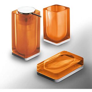 Gedy Orange Iceberg Set of 3 Colours, Soap Dish, Soap Dispenser, Bathroom Toothbrush Holder, 3 Products Made of Resin, Year of Warranty 2, R&D Design, Unique Gedy Orange Iceberg Set of 3 Colours, Soap Dish, Soap Dispenser, Bathroom Toothbrush Holder, 3 Products Made of Resin, Year of Warranty 2, R&D Design, Unique
