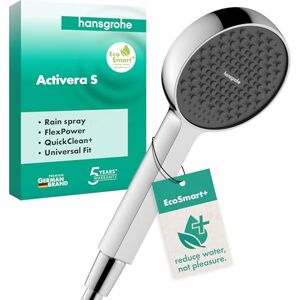 Hansgrohe Activera S Water-Saving Shower Head 6 l/min (EcoSmart+), Hand Shower Round with 1 Spray, with Anti-limescale Function, Chrome, 28032000 Hansgrohe Activera S Water-Saving Shower Head 6 l/min (EcoSmart+), Hand Shower Round with 1 Spray, with Anti-limescale Function, Chrome, 28032000