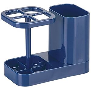 InterDesign iDesign Med+ Toothbrush Holder, Plastic Dental Center with Toothbrush Stand and Toothpaste Compartment, Navy InterDesign iDesign Med+ Toothbrush Holder, Plastic Dental Center with Toothbrush Stand and Toothpaste Compartment, Navy