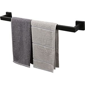 TocTen Bath Towel Rack Square Base Thicken SUS304 Stainless Steel Towel Bar for Bathroom, Bathroom Accessories Towel Rod Heavy Duty Wall Mounted Towel Holder. (Black, 24) TocTen Bath Towel Rack Square Base Thicken SUS304 Stainless Steel Towel Bar for Bathroom, Bathroom Accessories Towel Rod Heavy Duty Wall Mounted Towel Holder. (Black, 24)