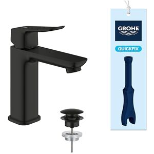 Grohe Dice Lever Basin Mixer with Push-Open Waste Set, (M-Size 172mm, 28mm Ceramic Cartridge, Water & Energy Saving, Tails 3/8 Inch, Easy to Fit with The Included QuickTool), Matt Black, 1018362430 Grohe Dice Lever Basin Mixer with Push-Open Waste Set, (M-Size 172mm, 28mm Ceramic Cartridge, Water & Energy Saving, Tails 3/8 Inch, Easy to Fit with The Included QuickTool), Matt Black, 1018362430