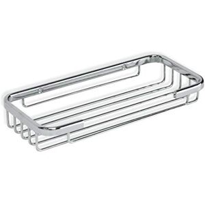 TATAY Krom rectangular bath & shower basket with front opening. Stainless steel and brass. TATAY Krom rectangular bath & shower basket with front opening. Stainless steel and brass.