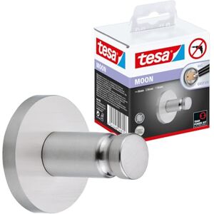 tesa UK tesa MOON Bathroom Hook No Drill Chromed Metal Self-Adhesive Hook for the Bathroom in Round Design Stainless Waterproof Includes Removable Glue Solution tesa UK tesa MOON Bathroom Hook No Drill Chromed Metal Self-Adhesive Hook for the Bathroom in Round Design Stainless Waterproof Includes Removable Glue Solution