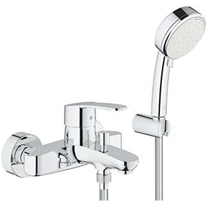 Grohe Eurostyle Cosmopolitan Single-Lever Bath Mixer; Chrome Wall-Mounted Tap with 2-Spray Hand Shower, Hose and Holder 3359220A Grohe Eurostyle Cosmopolitan Single-Lever Bath Mixer; Chrome Wall-Mounted Tap with 2-Spray Hand Shower, Hose and Holder 3359220A