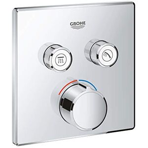 Grohe SmartControl Concealed Mixer for Shower or Bath (2 Valves, Square Shape, Set for Final Installation for Rapido SmartBox, Push for ON-OFF, Turn for Volume Adjustment), Chrome, 29148000 Grohe SmartControl Concealed Mixer for Shower or Bath (2 Valves, Square Shape, Set for Final Installation for Rapido SmartBox, Push for ON-OFF, Turn for Volume Adjustment), Chrome, 29148000