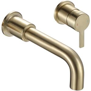 Bristan Altum 2 Tap Hole Wall Mounted Basin Mixer Tap with Water-Saving Feature, Brushed Brass Finish Bristan Altum 2 Tap Hole Wall Mounted Basin Mixer Tap with Water-Saving Feature, Brushed Brass Finish
