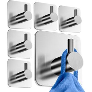 HoneyHolly Towel Rail No Drilling Pack of 6 Towel Rail, Stainless Steel for Heavy Duty, Self-Adhesive Hooks, No Drilling, Towel Holder for Kitchen, Bathroom, Toilet, Office HoneyHolly Towel Rail No Drilling Pack of 6 Towel Rail, Stainless Steel for Heavy Duty, Self-Adhesive Hooks, No Drilling, Towel Holder for Kitchen, Bathroom, Toilet, Office