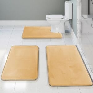 Clara Clark Bathroom Rugs, Ultra Soft Non Slip and Absorbent, Velvet Memory Foam Bath Mat. Set of 20 x 32/17 x 24/19 x 24, Cream Clara Clark Bathroom Rugs, Ultra Soft Non Slip and Absorbent, Velvet Memory Foam Bath Mat. Set of 20 x 32/17 x 24/19 x 24, Cream