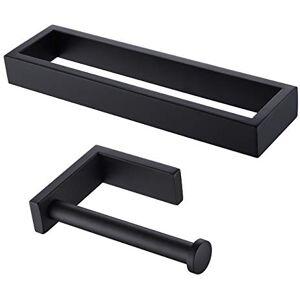 Miyili Matte Black 2-Piece Bathroom Hardware Kit Set Stainless Steel Wall Mount Includes Towel Rings, Toilet Paper Holder, BS03B2 Miyili Matte Black 2-Piece Bathroom Hardware Kit Set Stainless Steel Wall Mount Includes Towel Rings, Toilet Paper Holder, BS03B2