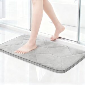 Cozary Absorbent Memory Foam Bathroom Rug Non-Slip Washable Bath Mat for Kitchen, Bedroom, Bathroom, Entryway, 60 x 40 cm Cozary Absorbent Memory Foam Bathroom Rug Non-Slip Washable Bath Mat for Kitchen, Bedroom, Bathroom, Entryway, 60 x 40 cm