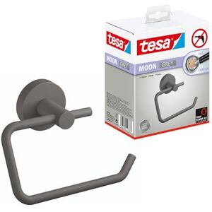 tesa UK tesa MOON GREY Toilet Paper Holder, matt grey Roll holder without lid for industrial style and modern bathrooms drill-free, incl. adhesive solution 99 mm x 140 mm x 53 mm tesa UK tesa MOON GREY Toilet Paper Holder, matt grey Roll holder without lid for industrial style and modern bathrooms drill-free, incl. adhesive solution 99 mm x 140 mm x 53 mm