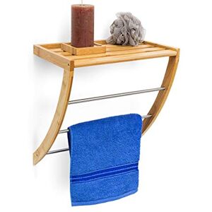 Relaxdays 10019188 all towel holder with 3 towel rails, 40 x 38 x 24.5 cm, Wood, Natural Brown Relaxdays 10019188 all towel holder with 3 towel rails, 40 x 38 x 24.5 cm, Wood, Natural Brown